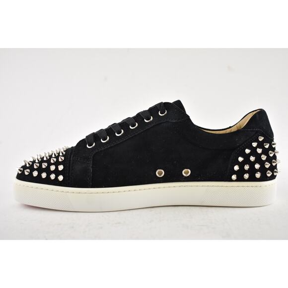 Christian Louboutin Men Seavaste 2 Flat Black Silver Spike Low Top Sneaker 44 11 - Picture 9 of 12
